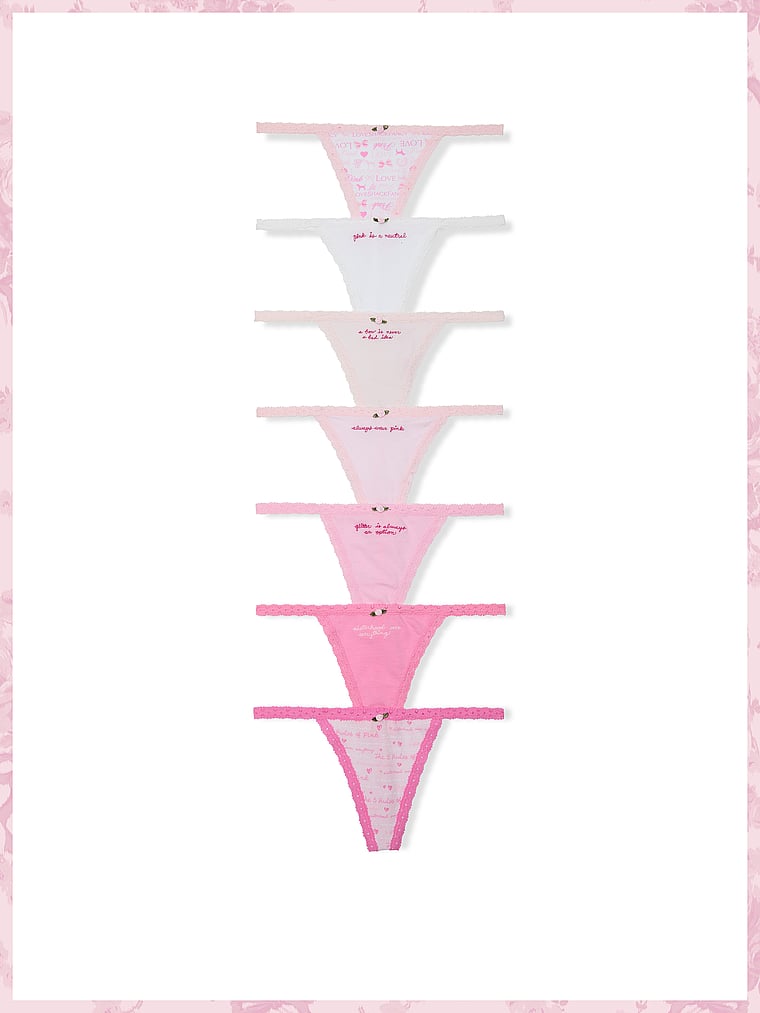 

Pink x loveshackfancy правила розовых трусиков-стрингов из 7 штук Pink X Loveshackfancy, розовый