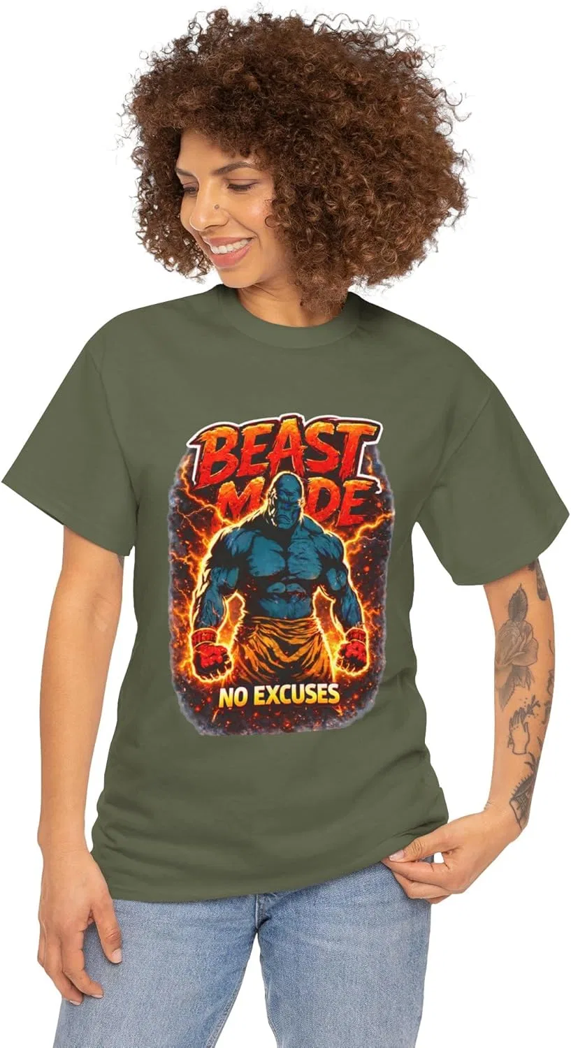 Футболка с принтом Beast Mode, Military Green — фото 2