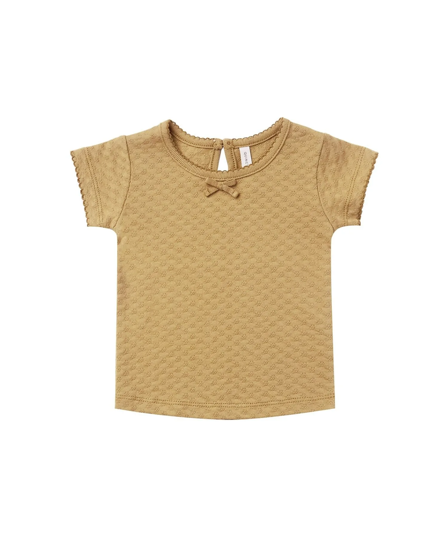 Детский топ из органического хлопка Pointelle Tee Quincy Mae золотой