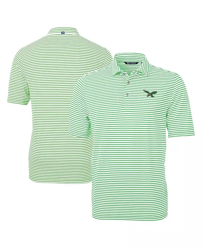 

Мужская поло Philadelphia Eagles Virtue Eco Pique Stripe в цвете Kelly Green Cutter & Buck