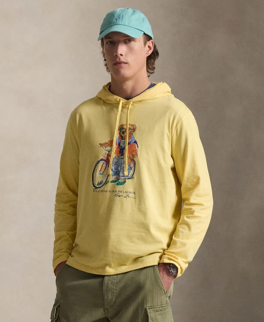 Мужская футболка с длинными рукавами и капюшоном Polo Ralph Lauren, Yellow