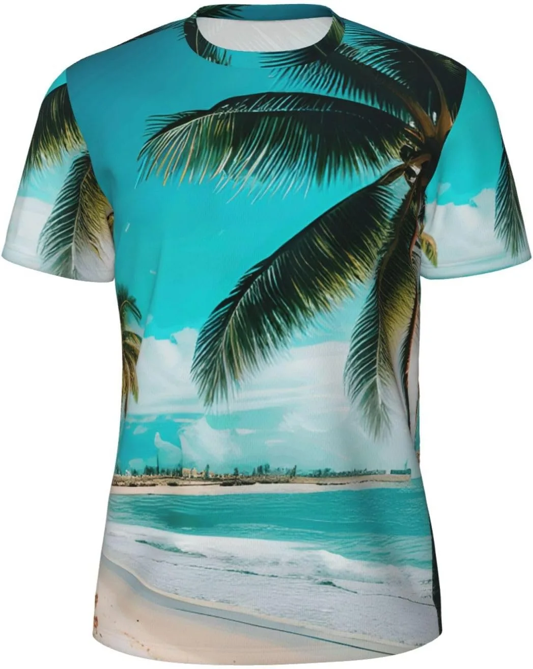 

Футболка мужская с принтом пальм, летняя, дышащая MyPiky