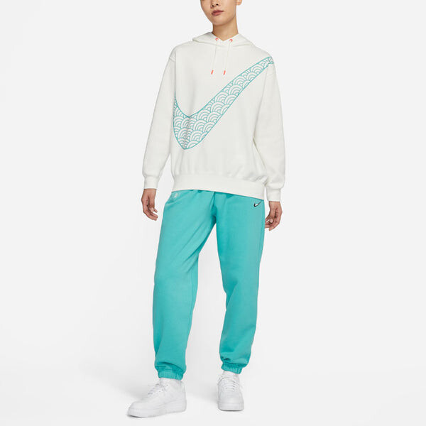 Свитер cny new year's edition hoodie fleece loose knit sports white Nike, белый — фото 3