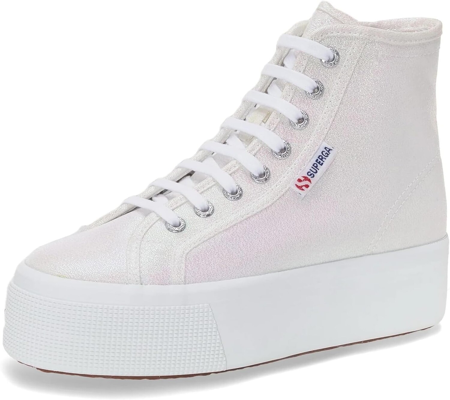 

Кроссовки 2708 hi top lame Superga, белый, Белый;серый, Кроссовки 2708 hi top lame Superga, белый