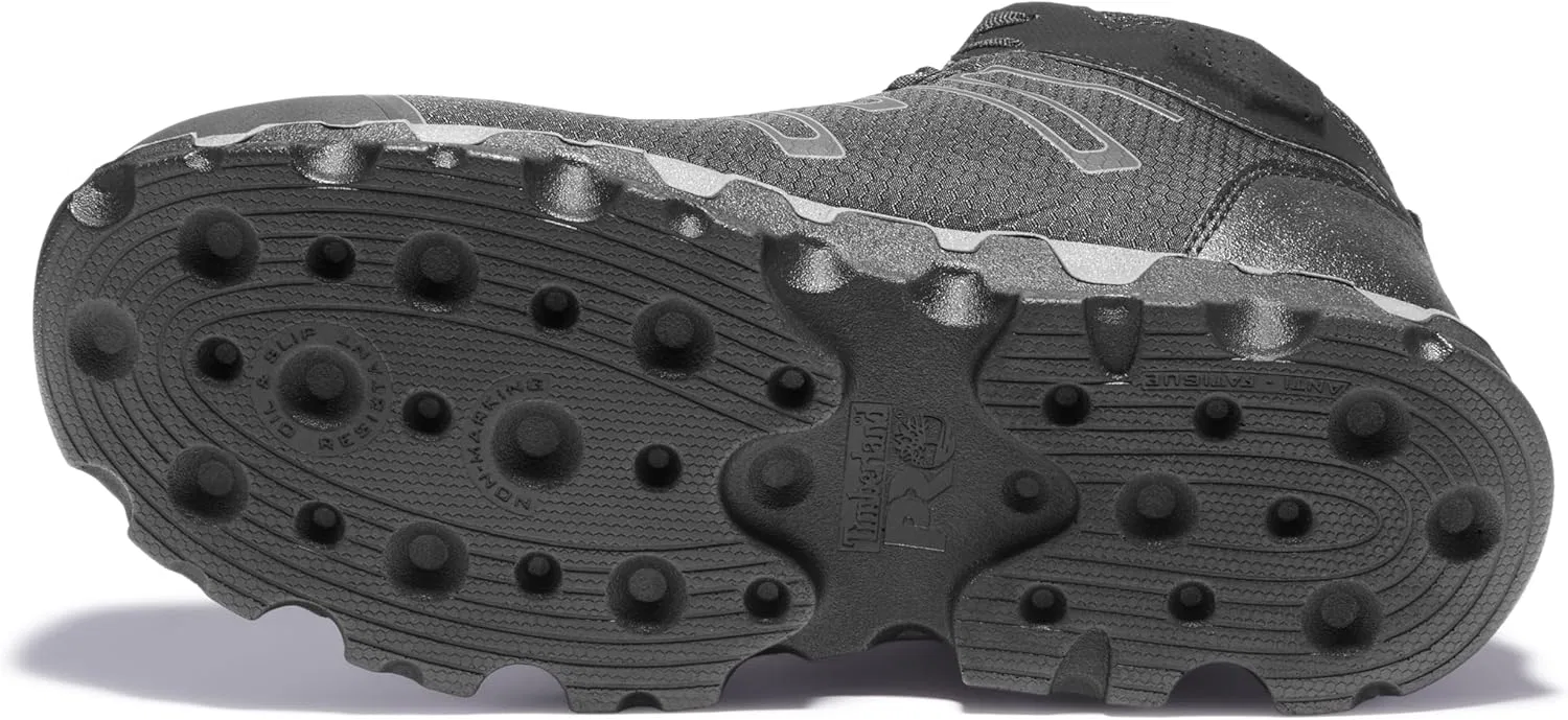Мужские рабочие ботинки Timberland PRO Powertrain Sport Mid Alloy Safety Toe Electric Hazard для работы и строительства, обеспечивающие защиту от поражения электрическим током, Black Grey — фото 4