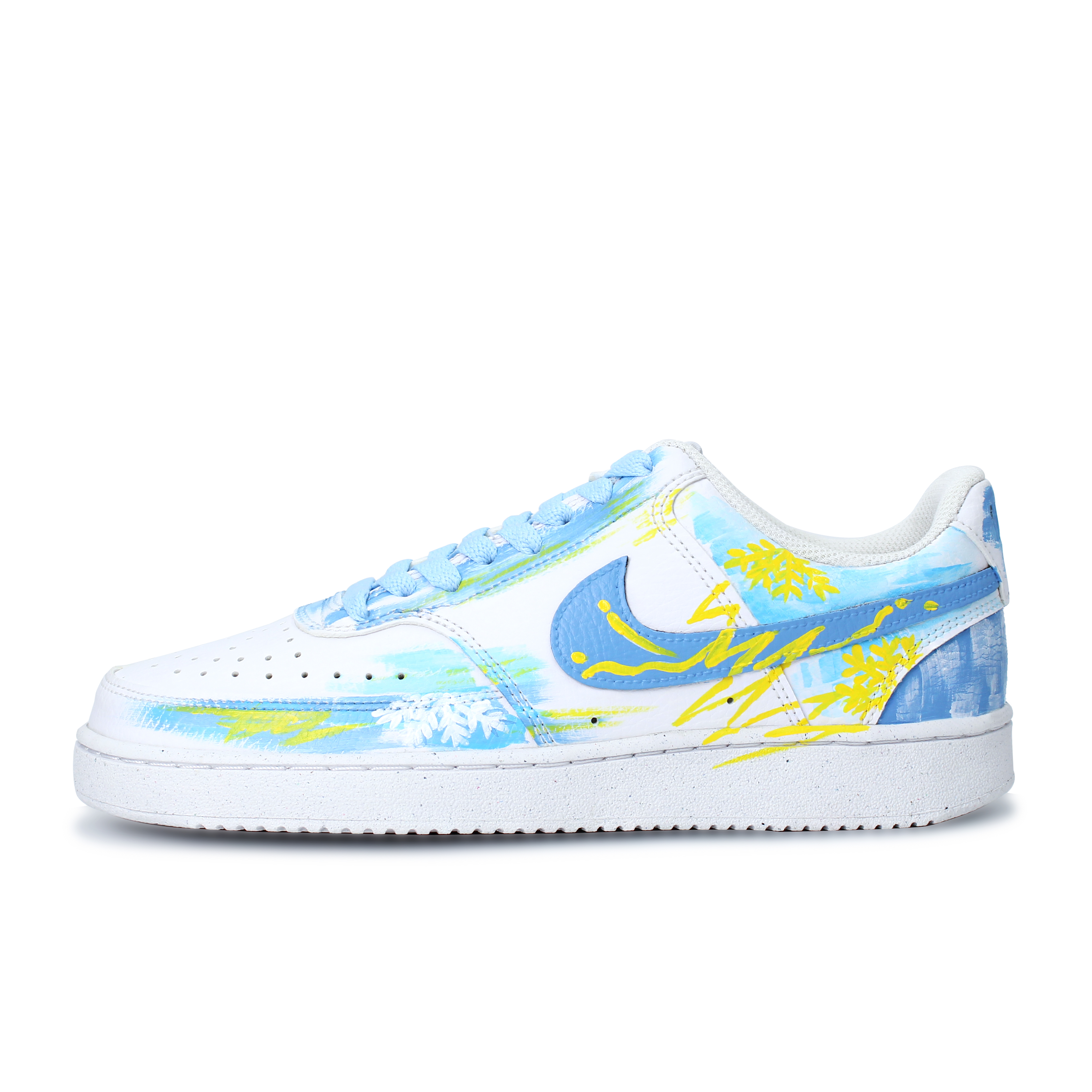 

Nike Кроссовки для скейтбординга Court Vision 1, мужские, низкие, белые, синие, желтые