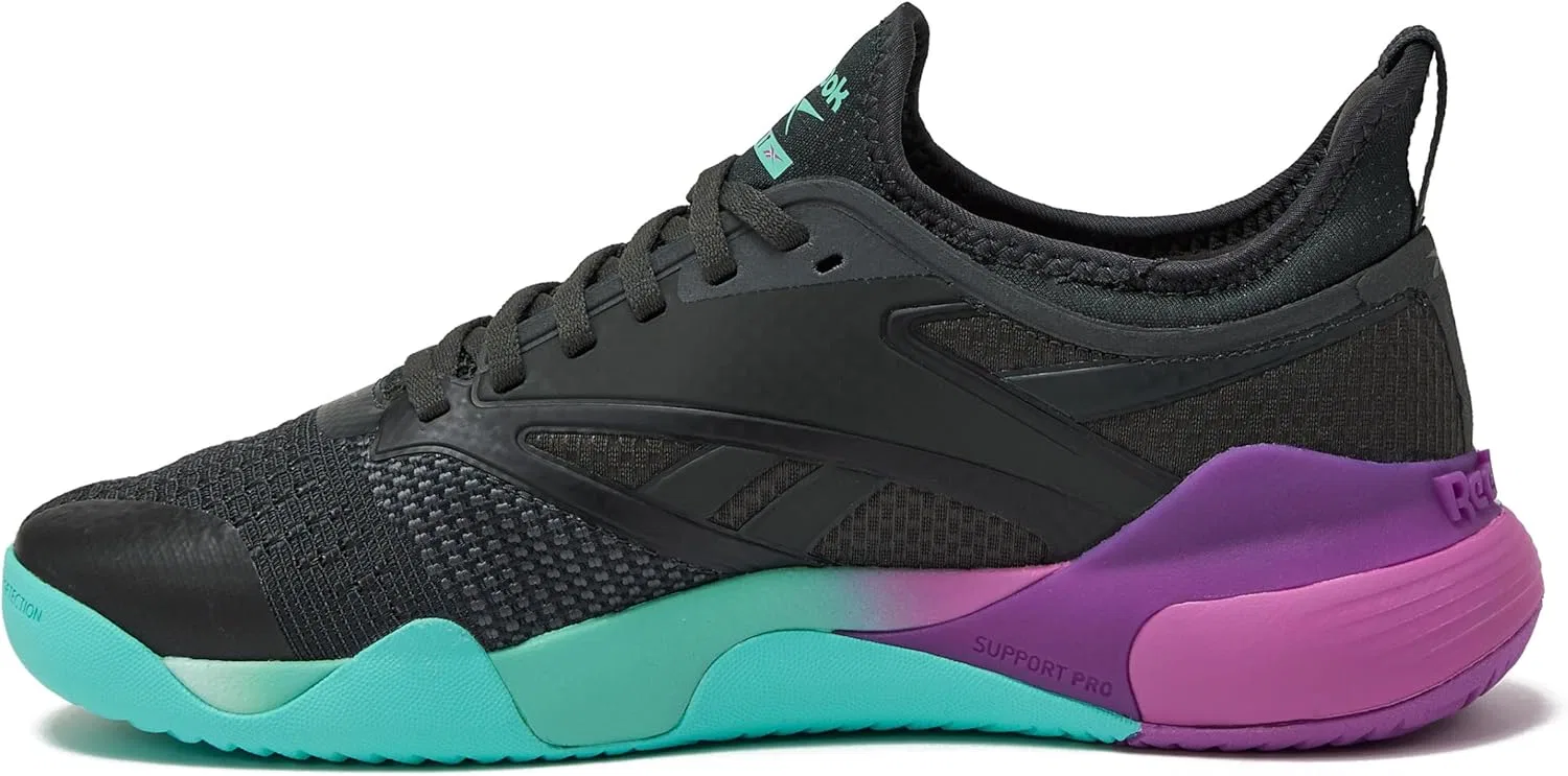 Кроссовки мужские для кортовых видов спорта Reebok Nano Court, Grey 6/Purple Rave/Ai Aqua — фото 3
