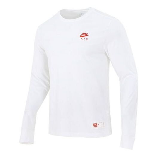 

Футболка men's sportswear shoes pattern printing sports round neck long sleeves white t-shirt Nike, белый