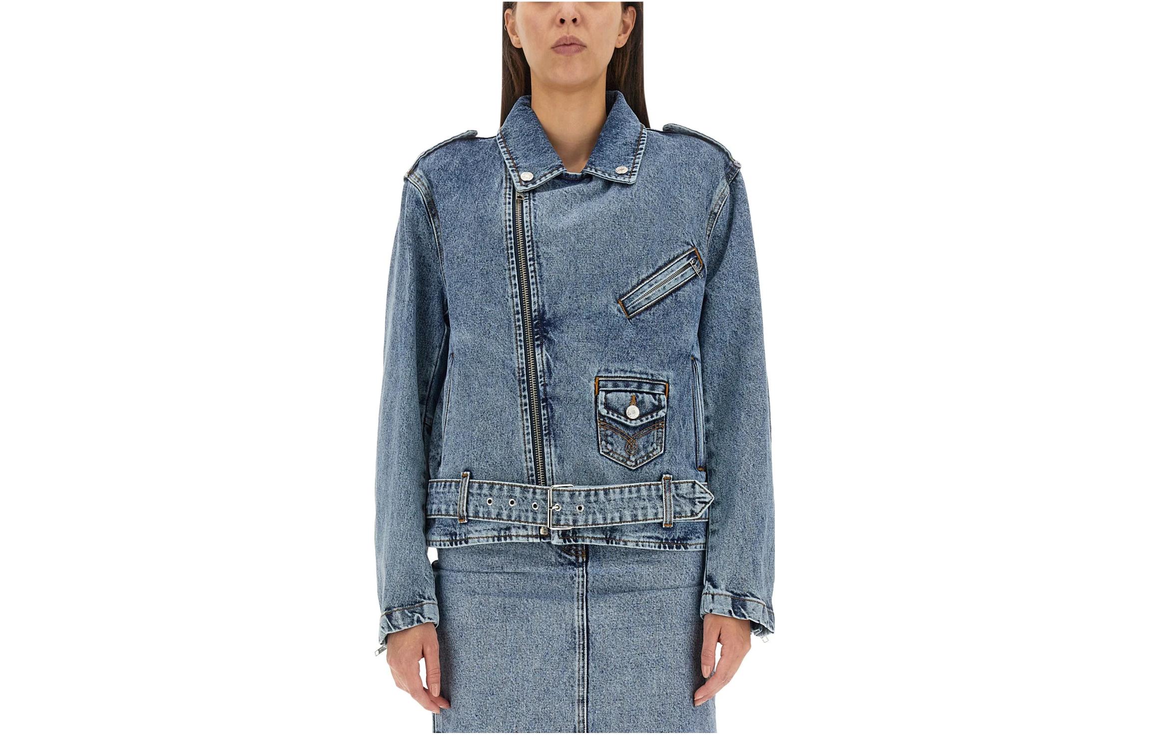 

MOSCHINO Джинсовая куртка женская синяя, Blue