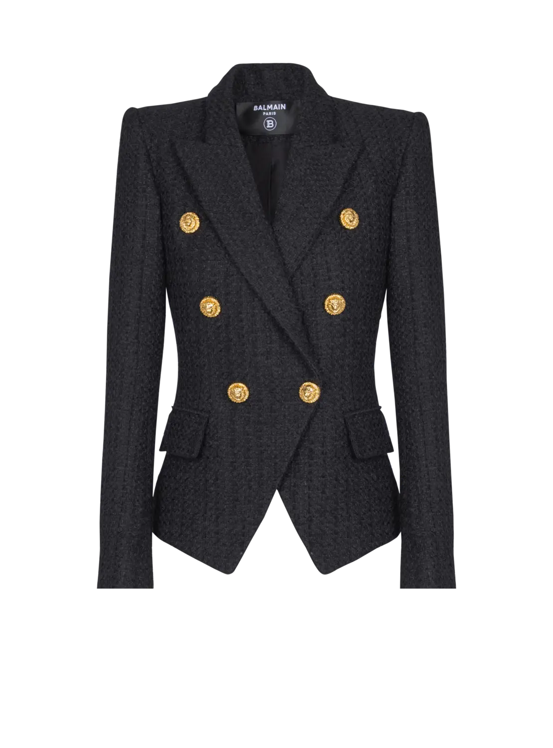 

Твидовый жакет с шестью пуговицами Balmain, черный