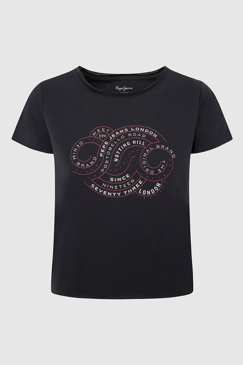 

Хлопковая футболка с надписью Pepe Jeans London, черный
