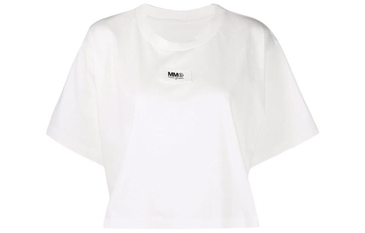 

Укороченный топ женский белый Mm6 Maison Margiela
