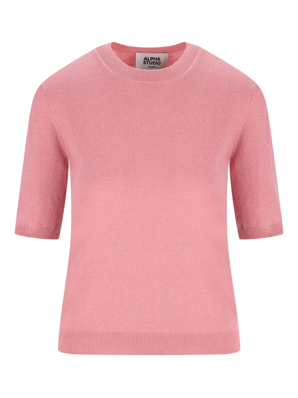 

Кашемировый топ с короткими рукавами ALPHA STUDIO, розовый