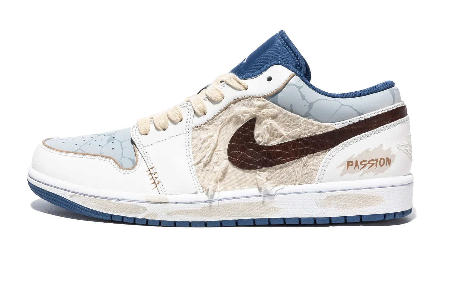 Jordan Air 1 Wave Blue Navigator противоскользящие износостойкие низкие кроссовки