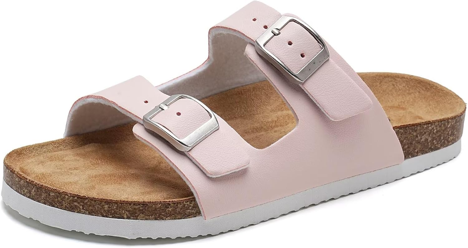 

Детские сандалии Torotto для мальчиков и девочек, шлепанцы на лето, противоскользящие, с пробковой подошвой и блестками, с регулируемыми ремешками для дома и улицы, розовый