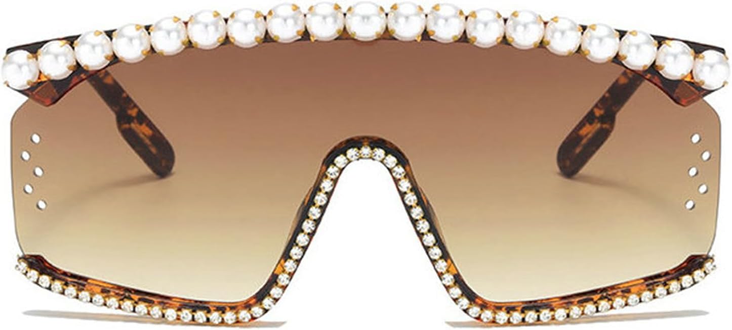 

Willochra — большие солнцезащитные очки с блестящими стразами и жемчугом, модные женские солнцезащитные очки с бриллиантовым блеском для вечеринки, хрустальные солнцезащитные очки, Leopard