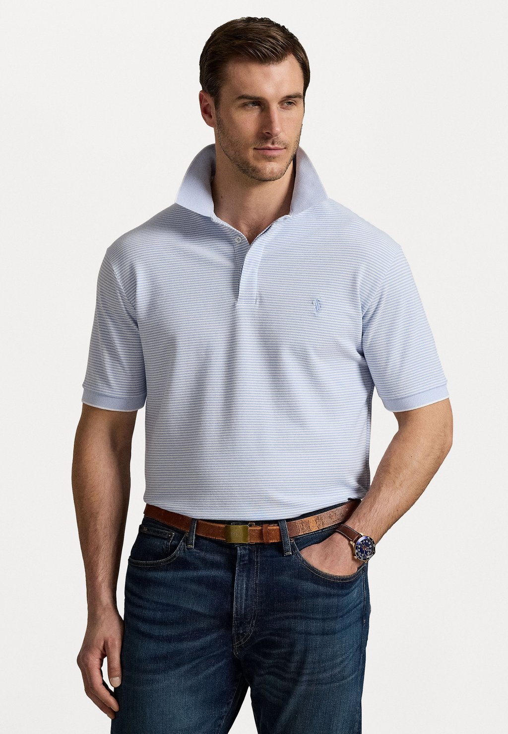 

Рубашка поло SHORT SLEEVE Polo Ralph Lauren Big & Tall, светло-голубой