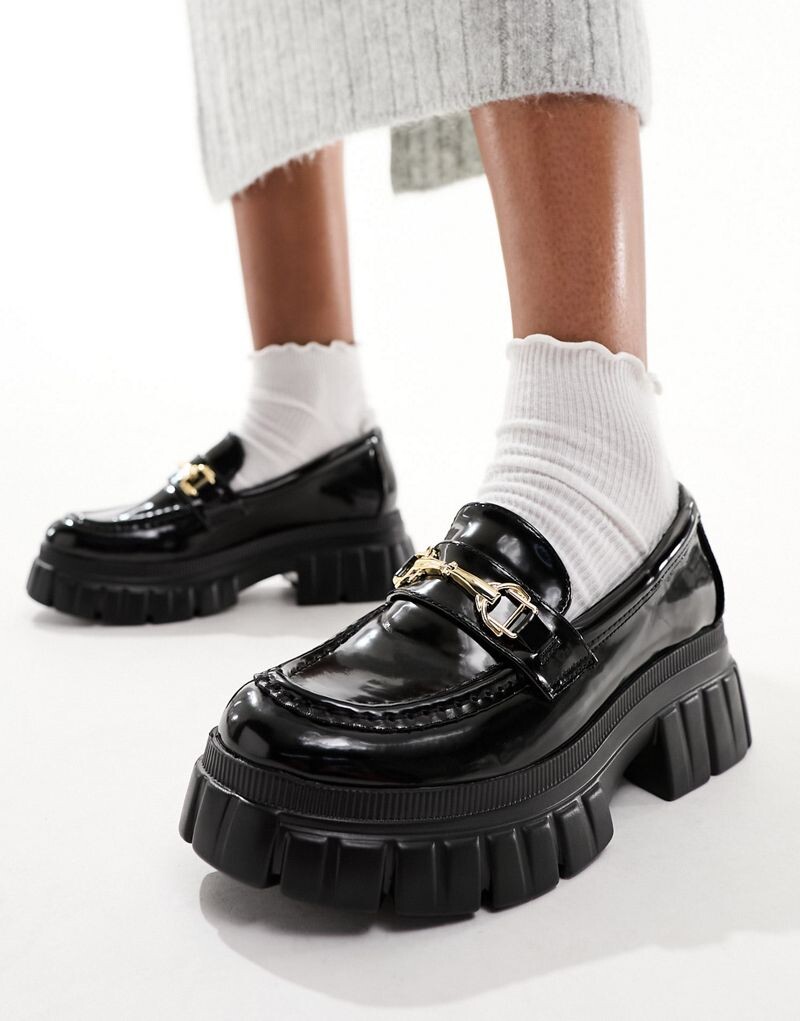 

Черные лакированные лоферы ASOS DESIGN Magnus