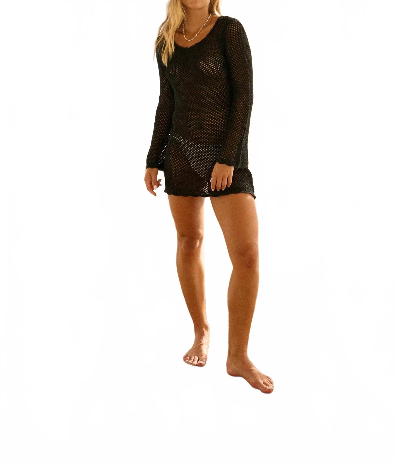 

Черная кружевная накидка Tayna с длинными рукавами и открытой спиной Blanco BY NATURE