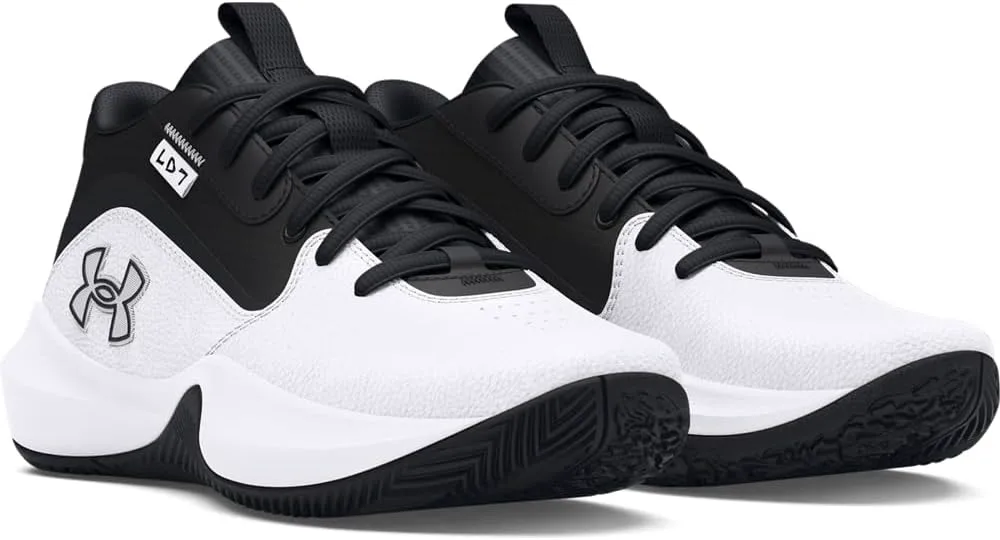 Баскетбольные кроссовки Under Armour для детей школьного возраста Lockdown 7, белый/черный — фото 4
