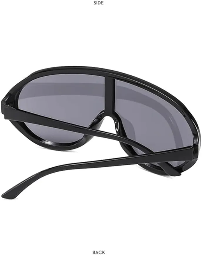 

Большие цельные солнцезащитные очки для женщин и мужчин в винтажном стиле для отдыха, солнцезащитные очки с защитой от УФ-излучения UV400 VFDHN, White Silver