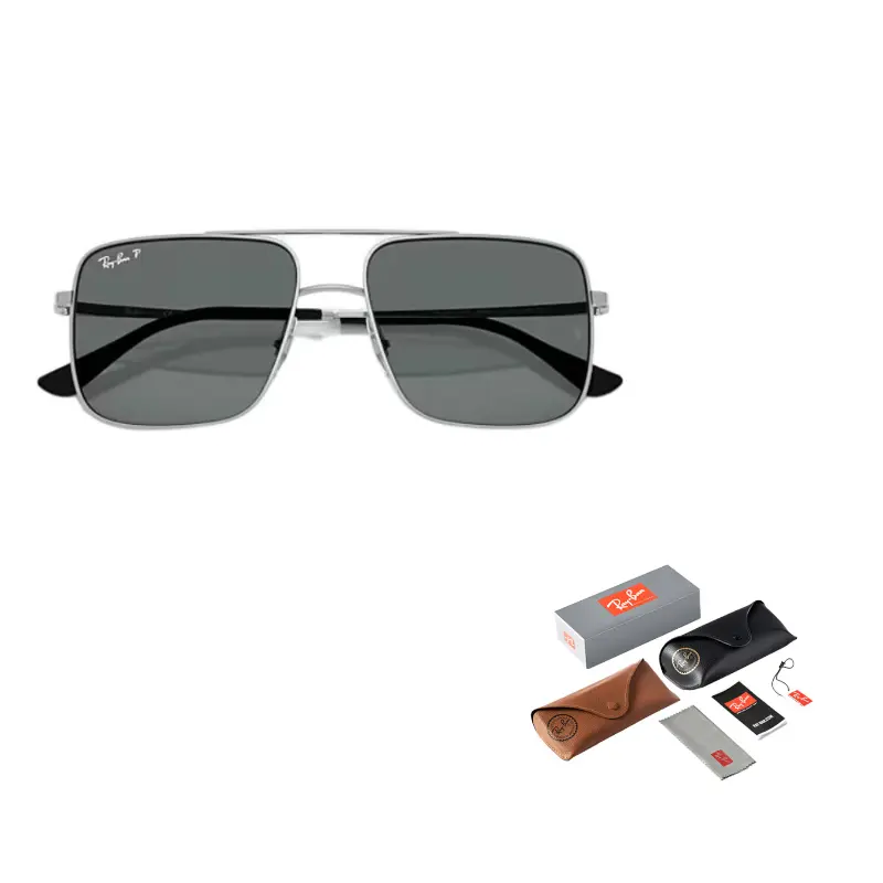 

RayBan Авиаторские солнцезащитные очки металлические унисекс серебристые, Silver