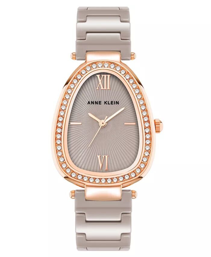 

Женские кварцевые серо-коричневые керамические часы-браслет, 36 мм Anne Klein, бежевый