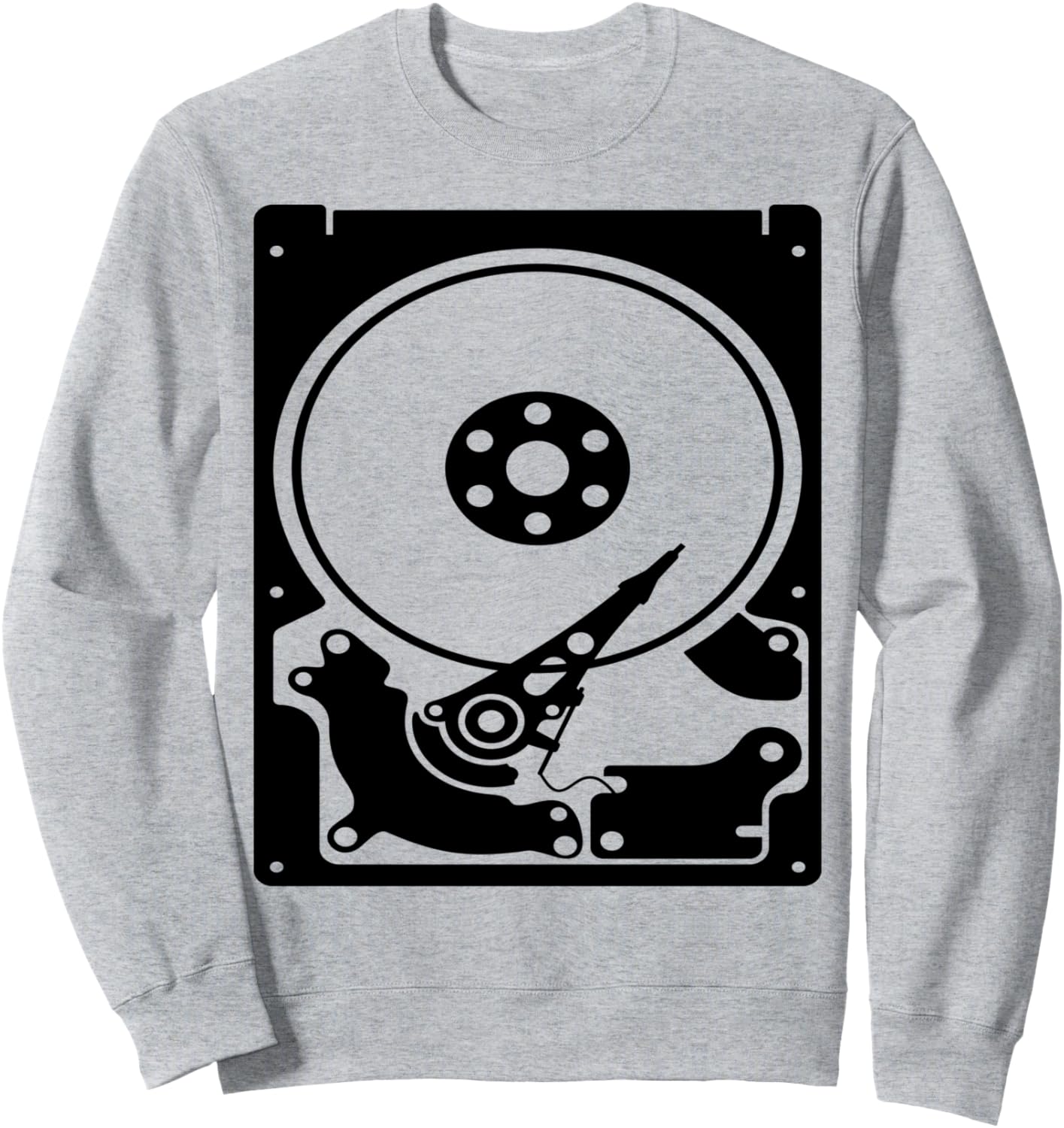 

Толстовка с изображением компьютерного жесткого диска Fashion Tees, серый