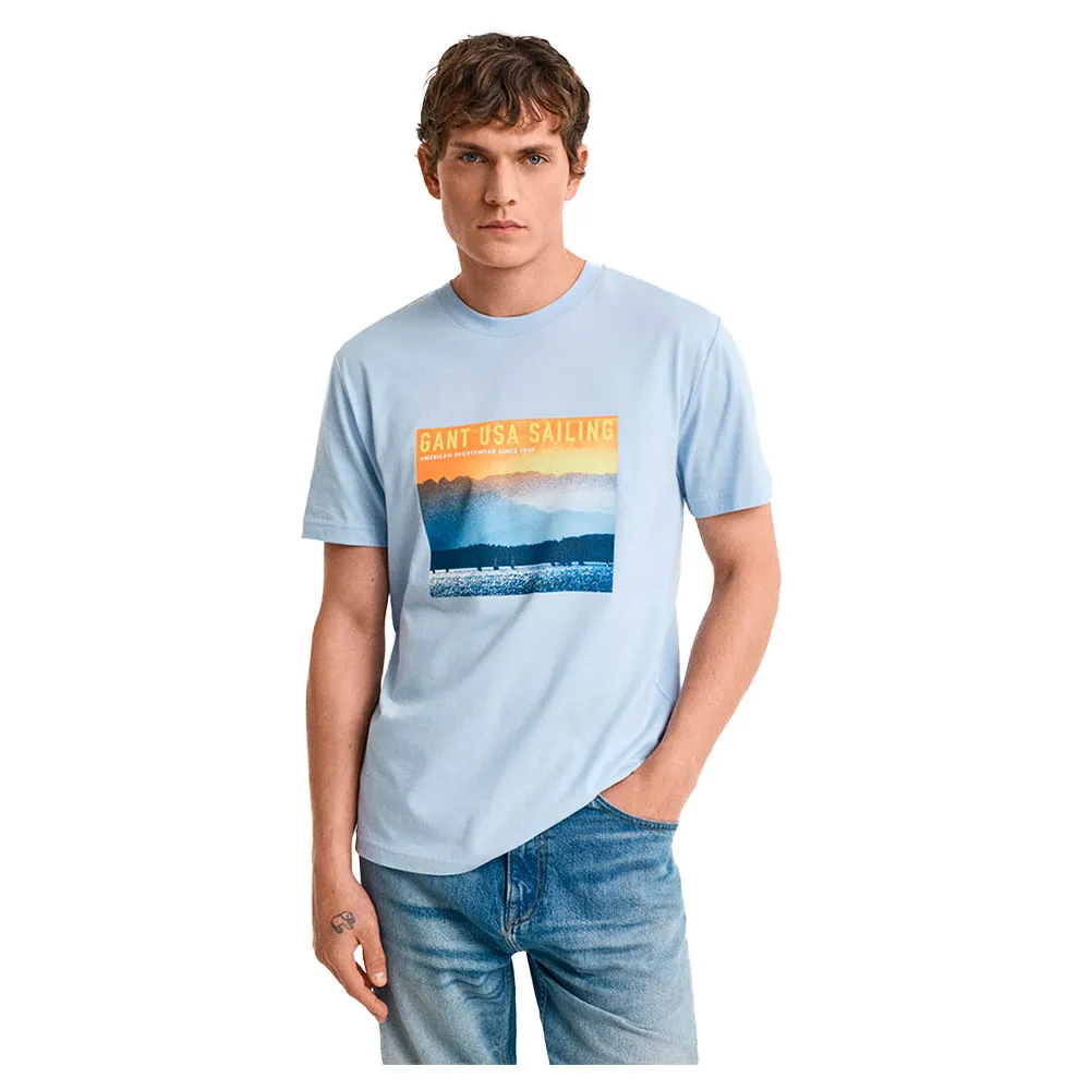 

Футболка с коротким рукавом Gant Placed Graphic, синий