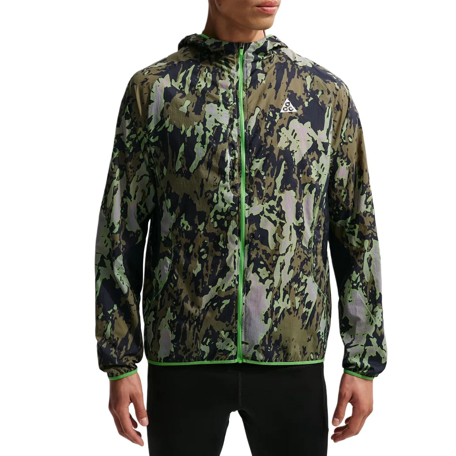 Куртка для бега ACG FW25 мужская Nike, Preppy Gray/Black/Mid Green/Peak White
