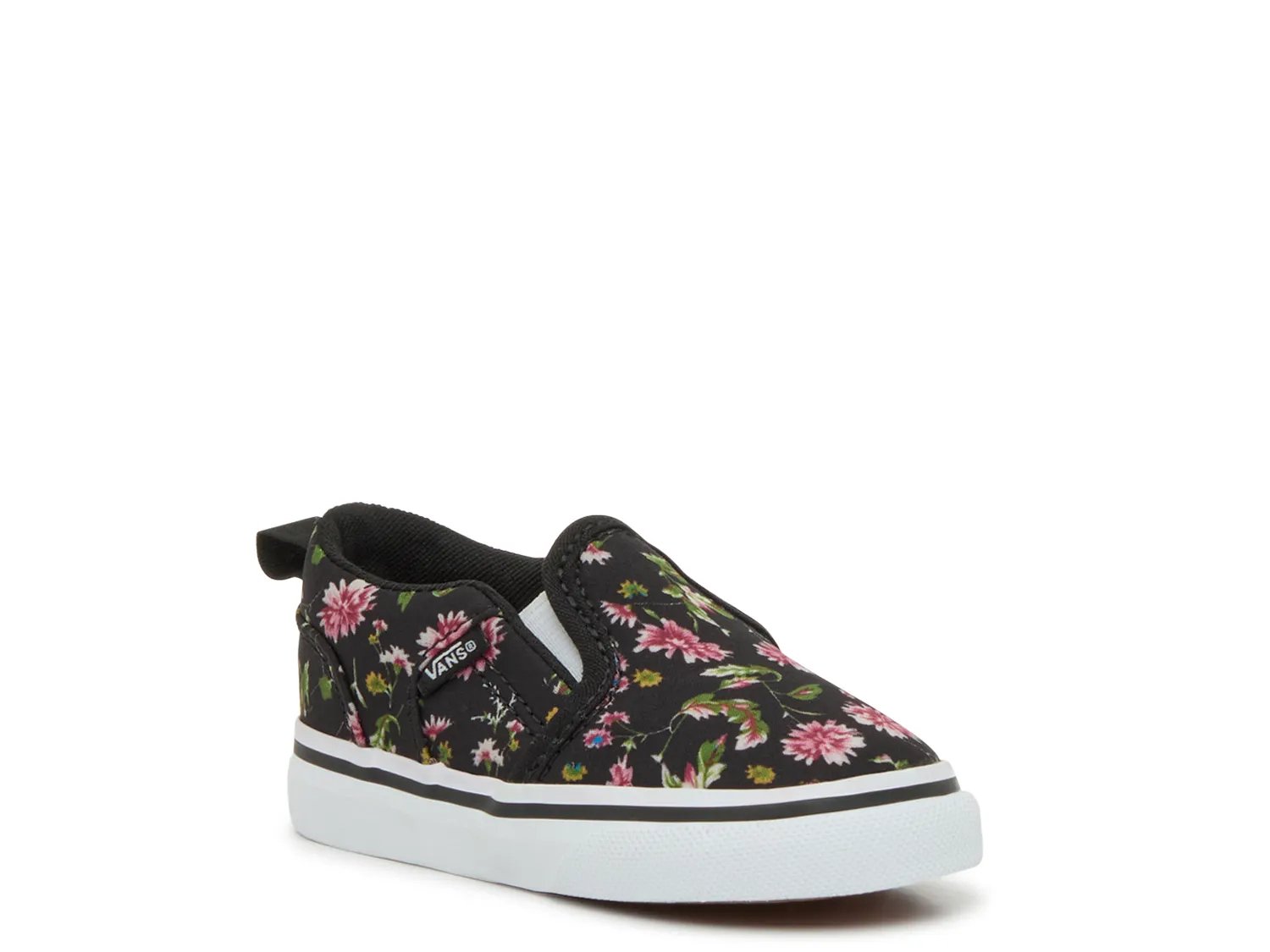 

Кроссовки Vans Asher Slip-On Sneaker - Kids', Black Floral Print