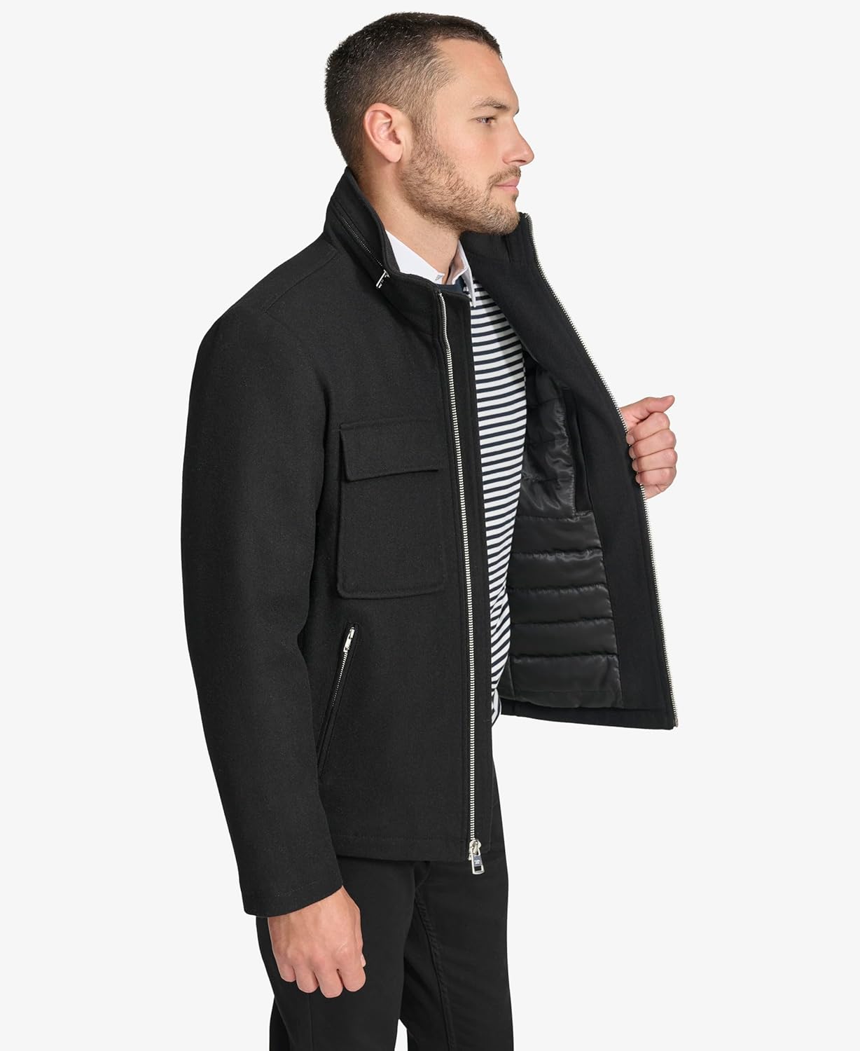 Мужская повседневная шерстяная куртка Calvin Klein Essential, Black — фото 3