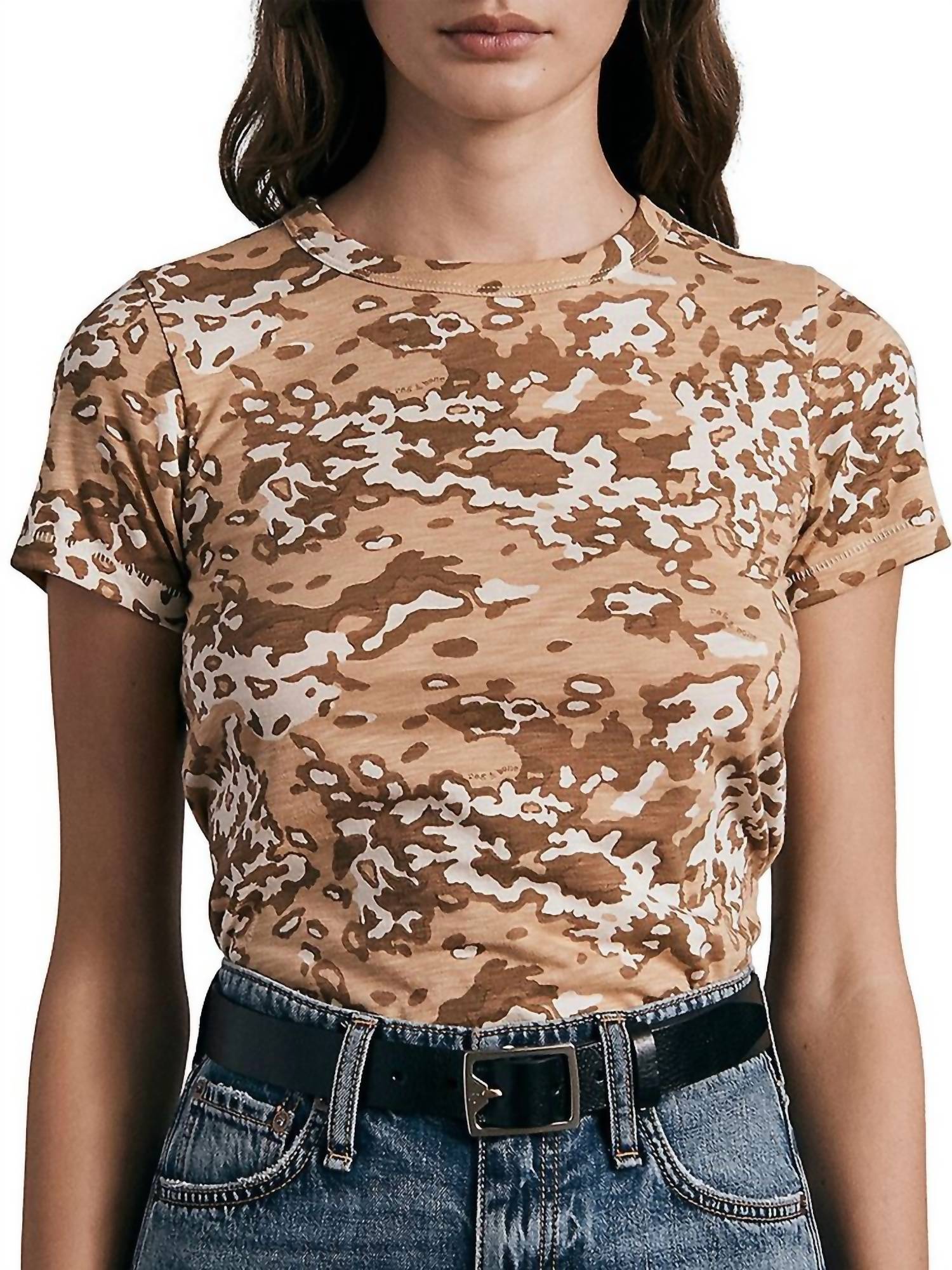 

Футболка Camo Baby бежевого цвета Multi rag & bone