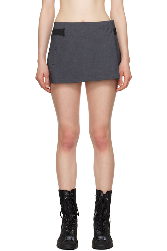 

Складчатая юбка-миди с запахом Hyein Seo, серый