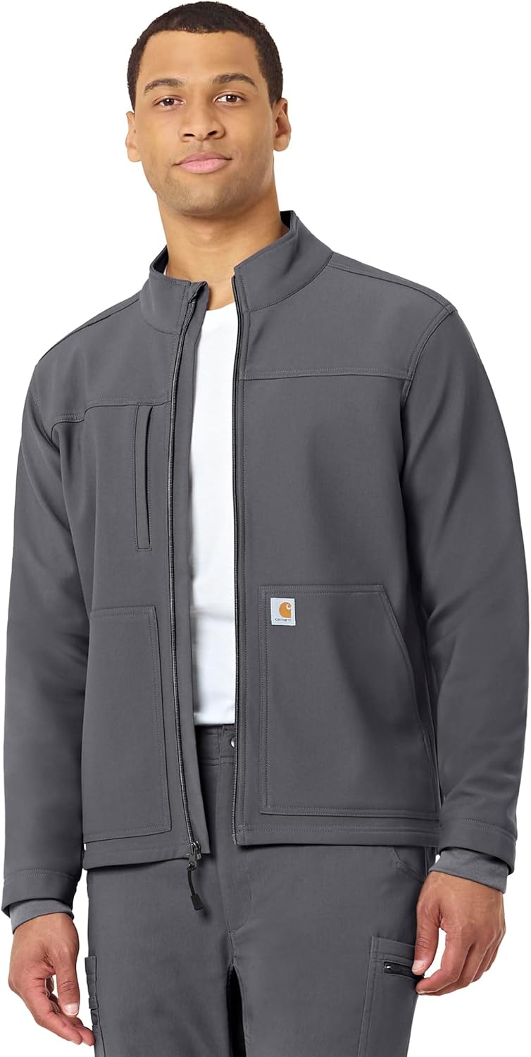 

Carhartt Scrubs C80023 мужская куртка из флиса с технологией Rugged Flex, современный крой, приталенная, Pewter