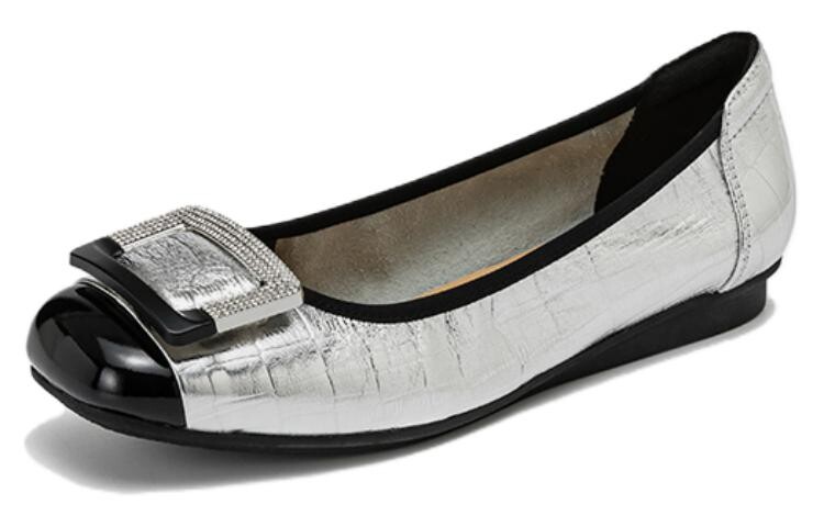 Туфли женские повседневные Women's Casual Shoes Women's Silver Black Aokang — фото 3