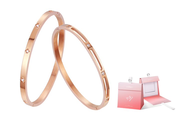 

CAROMAY Титановый браслет для женщин Rose Gold