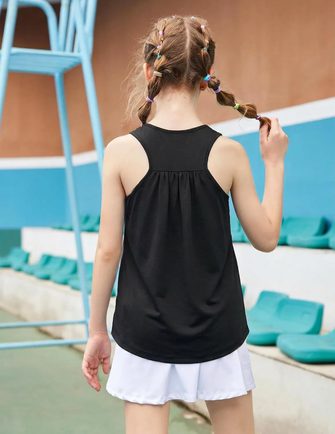 Топ-майка для девочек Zaclotre, Athletic Tank Top, Black — фото 4
