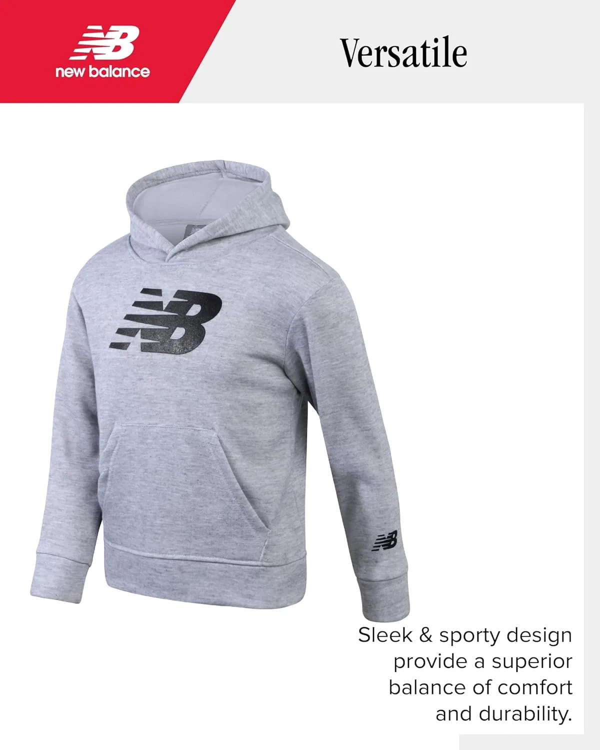 Детский спортивный костюм из флиса New Balance, 2 предмета, Light Heather Grey — фото 4