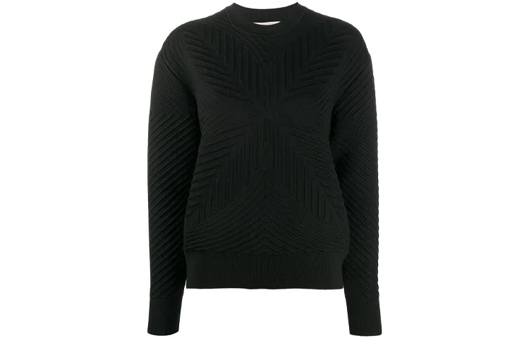 Свитер с фактурной горловиной Alexander McQueen, Black