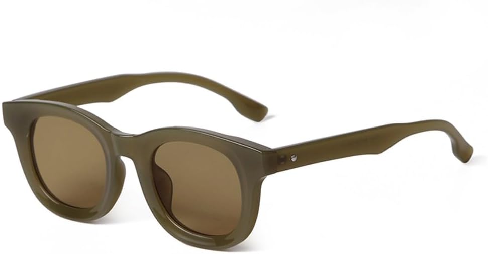 

Солнцезащитные очки LVTFCO в винтажном стиле с круглыми линзами и заклепками, круглые, для женщин и мужчин, модные, с зелеными линзами и защитой от УФ-излучения UV400, C3