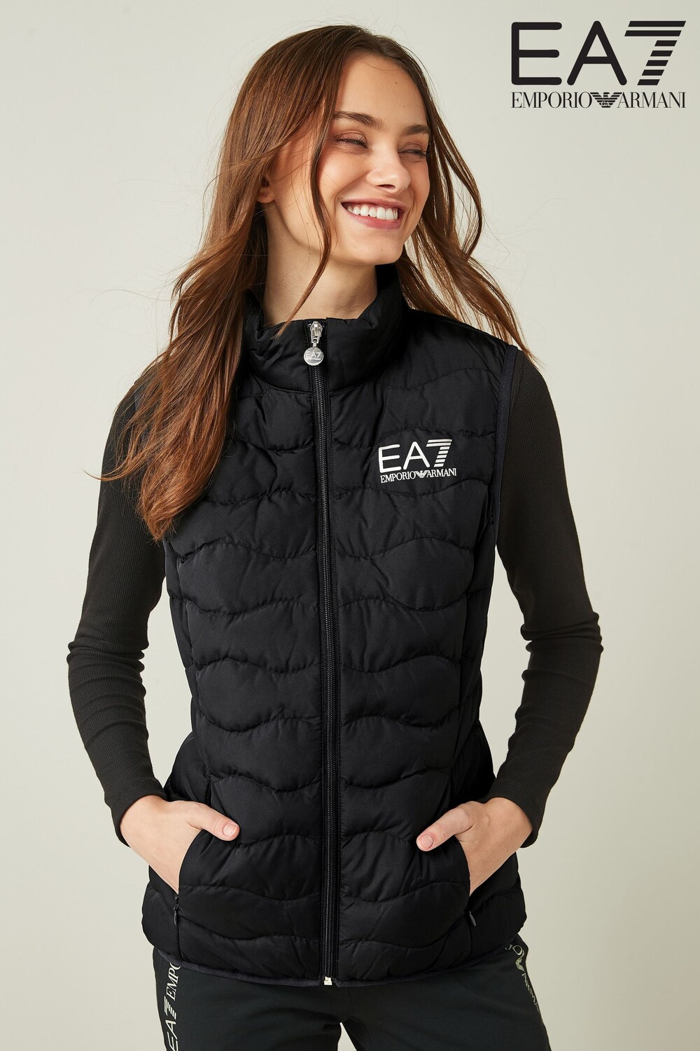 

Стеганая майка Emporio Armani Ea7, черный