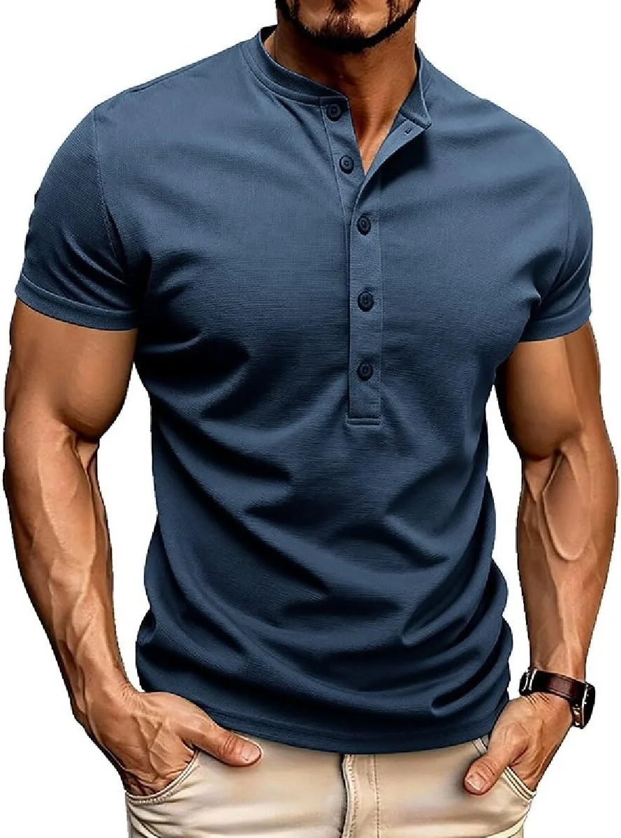 

Harglesman мужская футболка с коротким рукавом и воротником-хенли