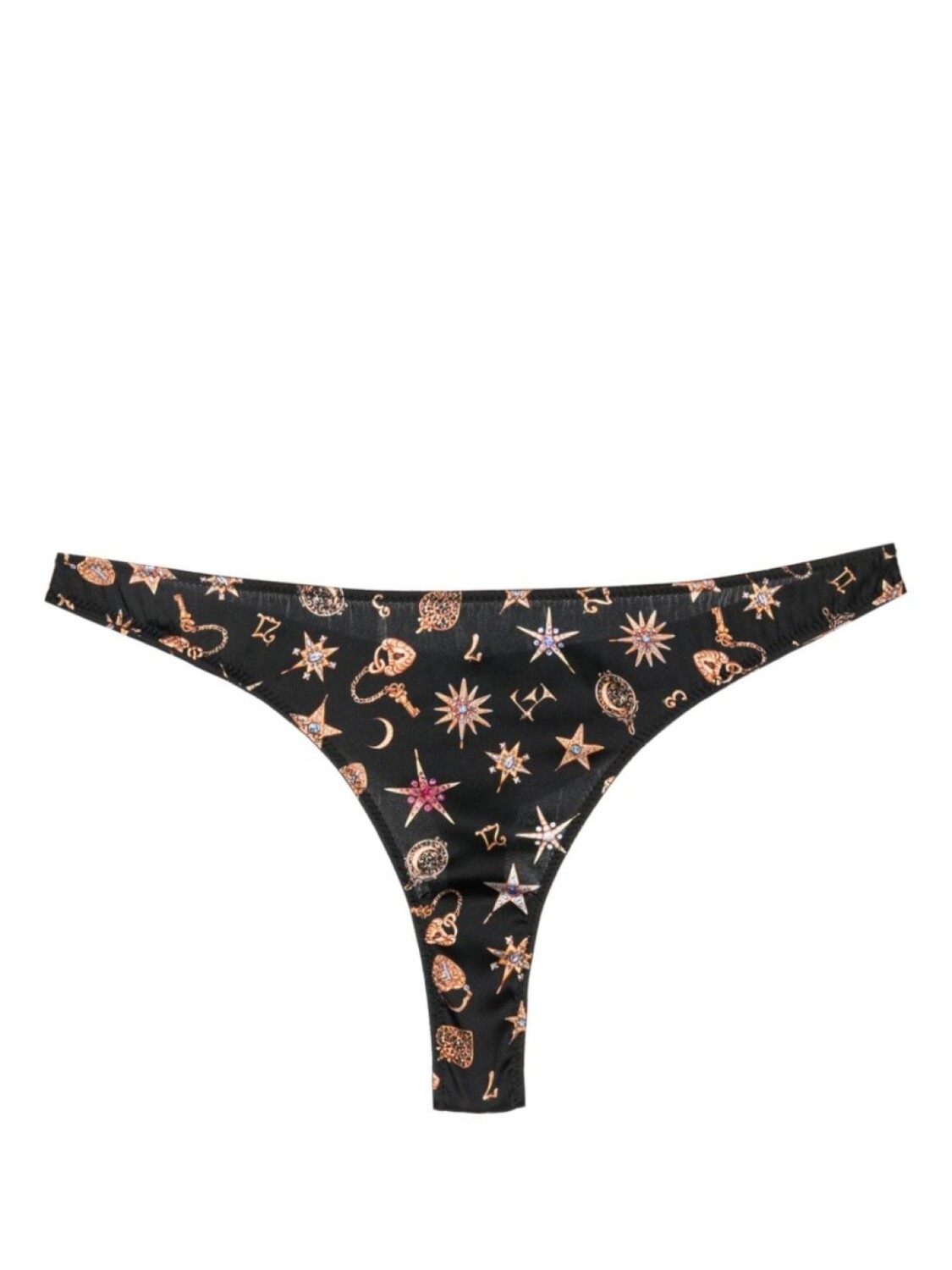 

Fleur Du Mal трусы-стринги Luxe с графичным принтом, черный