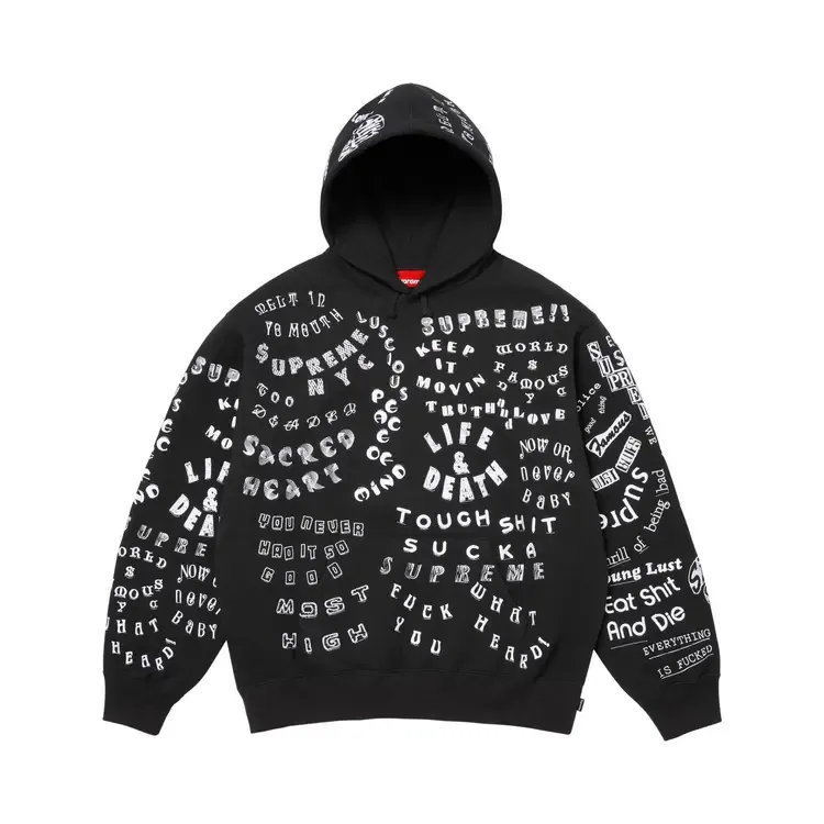 Толстовка Supreme Too Deadly с капюшоном, черная
