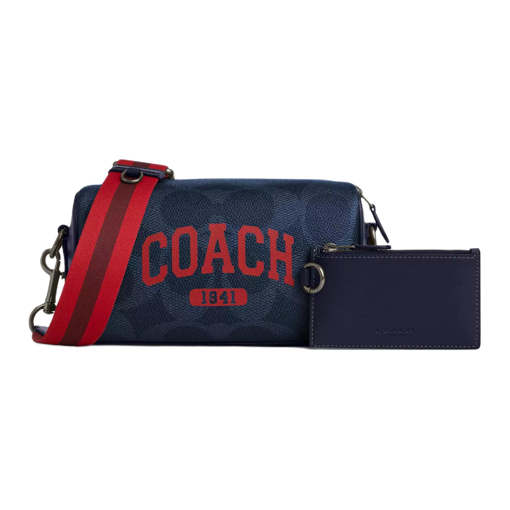 

COACH Мини-рюкзак через плечо из лакированного холста