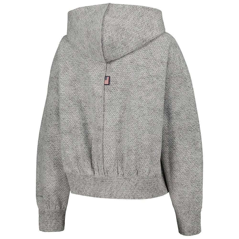 Женская укороченная толстовка с капюшоном большого размера Nike Team USA Media Day, куртка с молнией во всю длину, цвет Usa Grey — фото 4