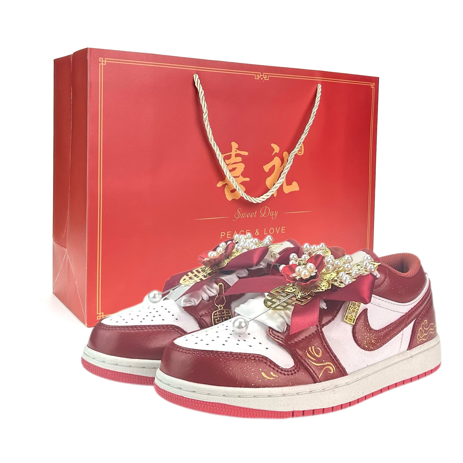 

Jordan Кроссовки Air 1 New Red Beauty Abrasion Resistant низкие винтажные баскетбольные unisex красные