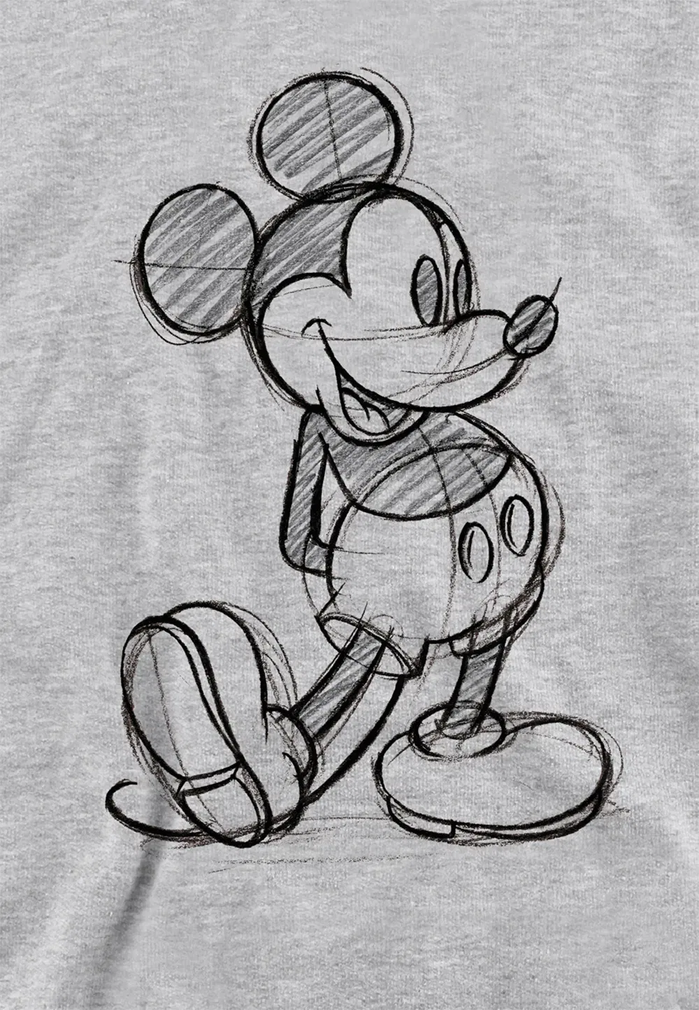 Худи для детей Disney Mickey Sketch, Athletic Heather, серый — фото 2