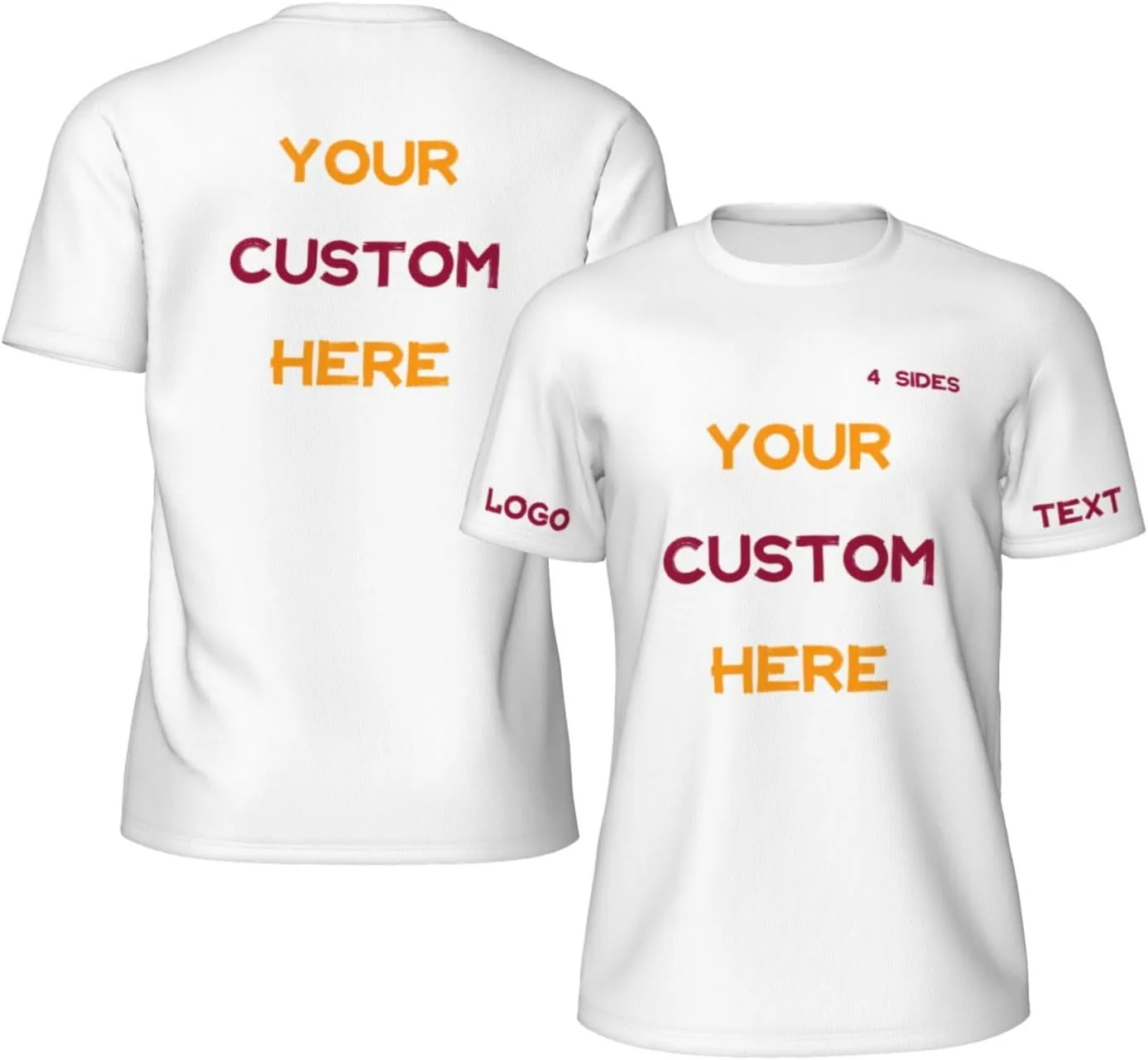 

Футболка Custom с принтом на 4 сторонах